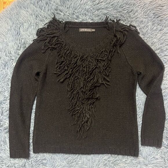 Antik Batik Aynna Fringe Black Sweater Size XS - Picture 1 of 7